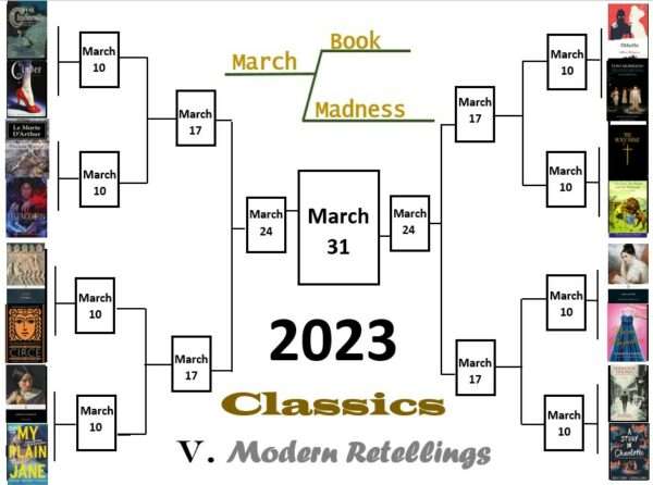 March Book Madness 2023 Round 1 Classics v Modern Retellings